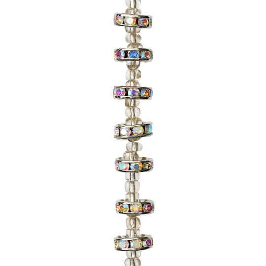 12 Pack: Crystal Glass & Metal Round Beads, 10mm by Bead Landing™